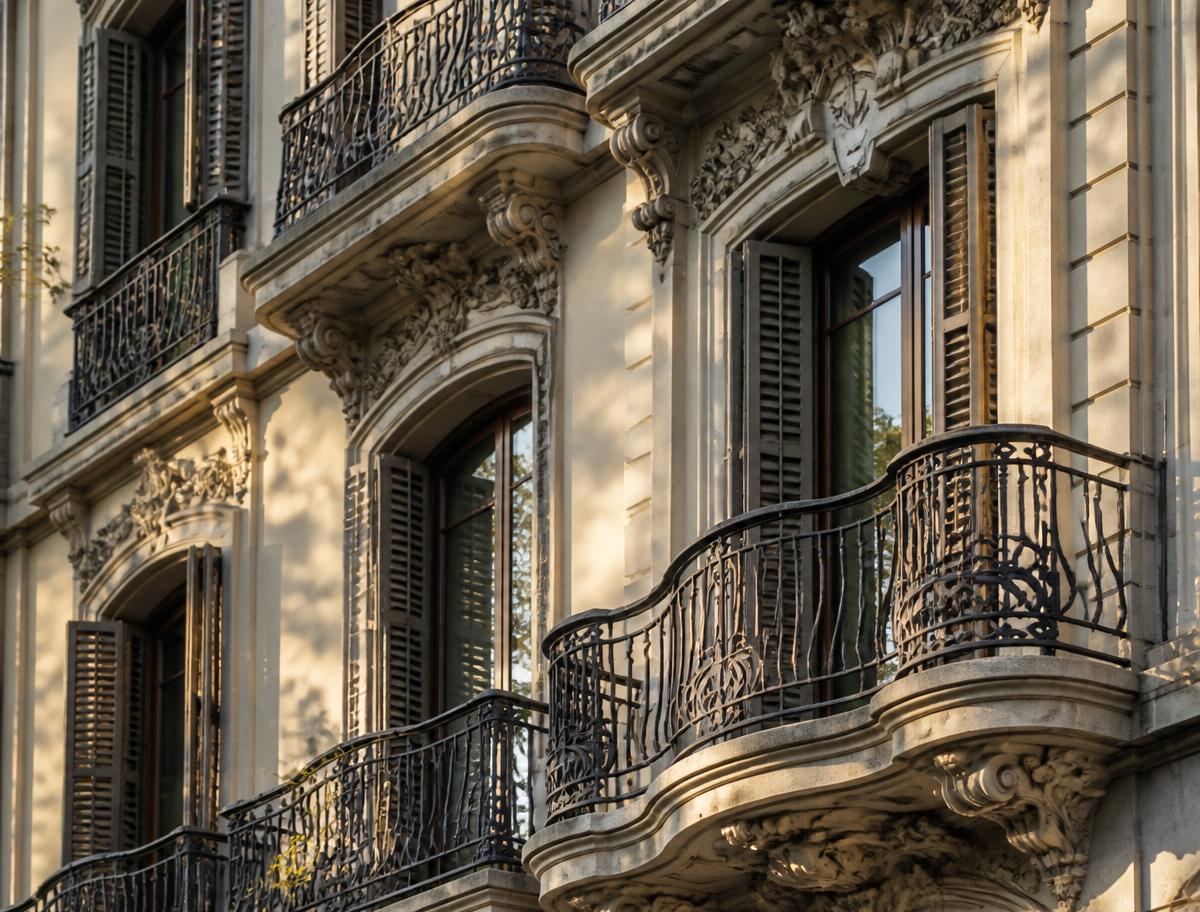 Fachada modernista en el Eixample de Barcelona